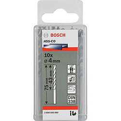 Bosch Lot de 10 forets à métaux rectifiés HSS-co L : 75mm 2608585882