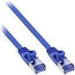 InLine - Patch-Kabel - RJ-45 (M) bis RJ-45 (M) - 10,0m - U/FTP, PiMF - CAT 6a - geformt, flach - Blau (71800B)