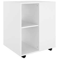 vidaXL Armoire à roulettes Blanc 60x53x72 cm Bois d’ingénierie