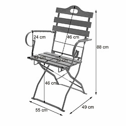 Decoshop26 2x chaises de jardin pliante pour extérieur jardin balcon en bois 04_0000191