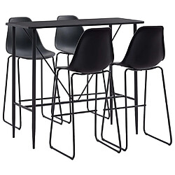 vidaXL Ensemble de bar 5 pcs Plastique Noir