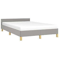 Avis Maison Chic Lit adulte - Cadre Structure de lit avec tête de lit Contemporain Gris clair 120x200 cm Tissu -MN69008