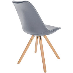 Decoshop26 Chaise de salle à manger x1 style scandinave assise en PVC gris et pieds ronds en bois clair 10_0001435 pas cher