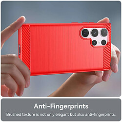 Acheter Htdmobiles Coque pour Samsung Galaxy S24 Ultra 5G - housse etui silicone gel carbone + verre trempe - ROUGE