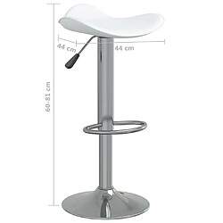 vidaXL Tabouret de bar Blanc Acier chromé et cuir artificiel pas cher