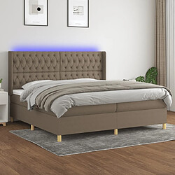 Sommier à lattes,Cadre à lattes de lit pour Adulte matelas et LED Taupe 200x200 cm Tissu -MN70281