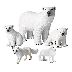 6x Réaliste Solide Blanc Polaire Animaux Chiffres En Plastique La Faune Arctique Animal Collection Maison Décor de Bureau Enfants Enfants