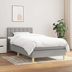 Maison Chic Lit Adulte - Lit simple Lit à sommier tapissier avec matelas moelleux - Meuble de Chambre - Gris clair 100x200cm Tissu -MN53465