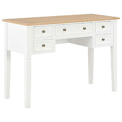 vidaXL Bureau Blanc 109,5 x 45 x 77,5 cm Bois