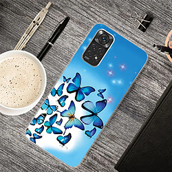 Coque en TPU anti-rayures, IMD, antichoc papillons bleus pour votre Xiaomi Redmi Note 11 Pro 5G (Qualcomm)/Redmi Note 11 Pro 4G (MediaTek)