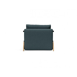 Inside 75 Fauteuil convertible lit 90 cm ILB 500 chêne laqué tissu Mahoga Dark Blue pas cher