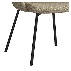 Moloo TRAVIS-Fauteuil de table en tissu Bouclé Grège et métal noir pas cher