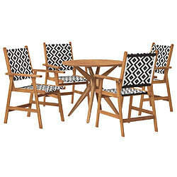 vidaXL Ensemble à manger de jardin 5 pcs Bois d'acacia solide