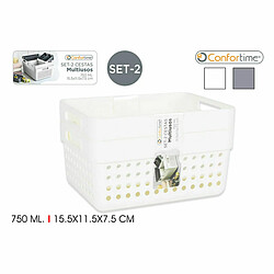 Panier Multi-usages Confortime 144943 15,5 x 11,5 x 7,5 cm (2 Pièces) (36 Unités) (15,5 x 11,5 x 7,5 cm)