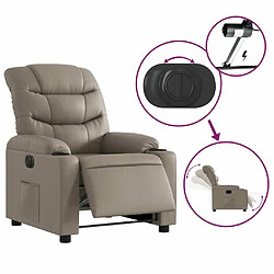 Maison Chic Fauteuil Relax pour salon, Fauteuil inclinable électrique Cappuccino Similicuir -GKD37496 pas cher