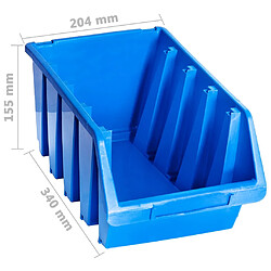 vidaXL Bacs de rangement empilables 14 pcs bleu plastique pas cher