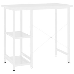 Maison Chic Bureau d'ordinateur solide,Table de travail Blanc 80x40x72 cm MDF et métal -GKD15956 pas cher