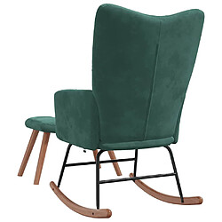 Acheter vidaXL Chaise à bascule avec repose-pied Vert foncé Velours