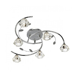 Searchlight Plafonnier 6 ampoules Sierra, en chrome et verre