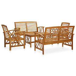 Maison Chic Salon de jardin 5 pcs - Table et chaises d'extérieur - Mobilier/Meubles de jardin Moderne Bois d'acacia solide -MN78896