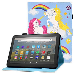 Etui en PU antichoc, fermeture magnétique avec support pour votre Amazon Fire HD 8 (2020) - cheval