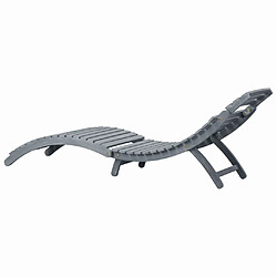 Acheter Helloshop26 Transat chaise longue bain de soleil lit de jardin terrasse meuble d'extérieur délavage gris bois d'acacia solide 02_0021248