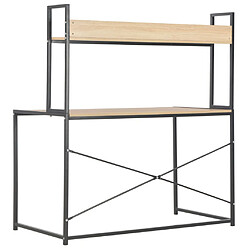 Avis vidaXL Bureau d'ordinateur Noir et chêne 120 x 60 x 138 cm