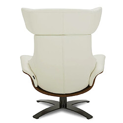 Avis MY NEW DESIGN NAOS- FAUTEUIL EN CUIR BLANC ET CHENE NATUREL