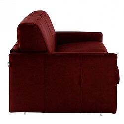 Inside 75 Canapé lit 2-3 places SUN convertible EXPRESS 120cm microfibre bordeaux matelas épaisseur 16cm pas cher