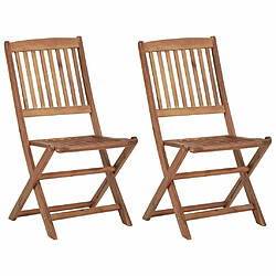 Avis Maison Chic Lot de 2 Chaises pliables de jardin avec coussins - Fauteuil d'extérieur Bois d'acacia -MN41173