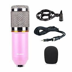 Microphone D'Ordinateur 3,5 Mm Microphone Sonore À Condensateur Filaire Pour Enregistrement Braodcasting Rose_Support En Plastique