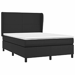 Avis Maison Chic Lit Adulte - Lit simple Lit à sommier tapissier avec matelas moelleux - Meuble de Chambre - Noir 140x200 cm Similicuir -MN62622