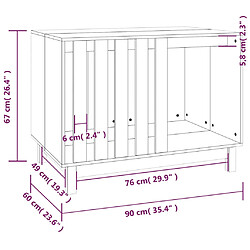 vidaXL Niche pour chien 90x60x67 cm Bois de pin massif pas cher