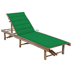 Helloshop26 Transat chaise longue bain de soleil lit de jardin terrasse meuble d'extérieur avec coussin bambou 02_0012297