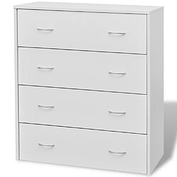 Helloshop26 Buffet bahut armoire console meuble de rangement avec 4 tiroirs 71 cm blanc 4402003