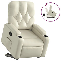 vidaXL Fauteuil inclinable Crème Similicuir