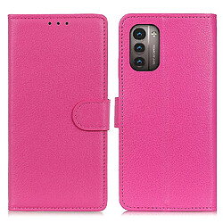 Etui en PU texture litchi avec support, rose pour Nokia G11/G21