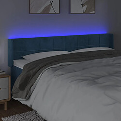 Avis vidaXL Tête de lit à LED Bleu foncé 183x16x78/88 cm Velours