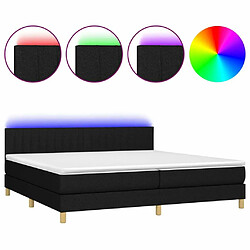 Sommier à lattes,Cadre à lattes de lit et matelas et LED pour Adulte Noir 200x200 cm Tissu -MN62559