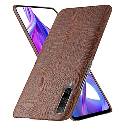 Wewoo Coque PC antichoc texture crocodile + PU pour Huawei Honor 9X / 9X Pro marron pas cher