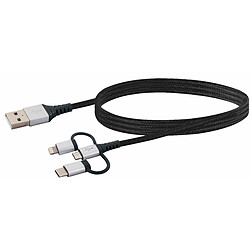 Avis SCHWAIGER LKU 100 CÂBLE USB 1,5 M 2.0 USB A MICRO-USB B NOIR, ARGENT (