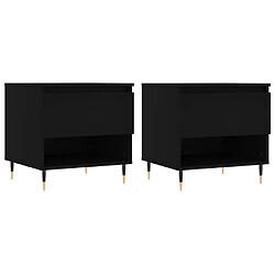 Maison Chic Lot de 2 Tables basses,Table Console pour salon noir 50x46x50 cm bois d'ingénierie -MN54291