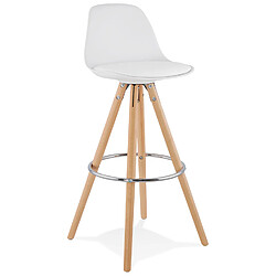 Alterego Tabouret de bar design 'TATAMI' blanc