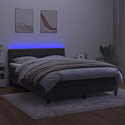 Avis vidaXL Sommier à lattes de lit avec matelas LED Gris foncé 140x200 cm