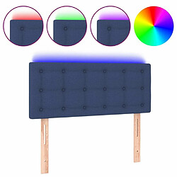 Maison Chic Tête de lit scandinave à LED,meuble de chambre Bleu 100x5x78/88 cm Tissu -MN61404