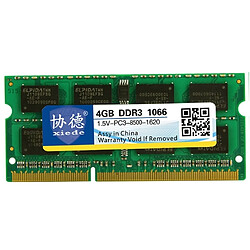 Wewoo Mémoire vive RAM DDR3 1066 MHz 4GB 1.5V Module de à compatibilité totale pour ordinateur portable