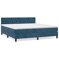 Maison Chic Lit Adulte - Lit simple Lit à sommier tapissier et matelas moelleux - Meuble de Chambre - Bleu foncé 180x200cm Velours -MN17952