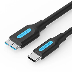 Vention Câble USB 3.0 C-Micro-B Transmission 5Gbps - Conducteur en Cuivre Étain - Boîtier PVC - Couleur Noir