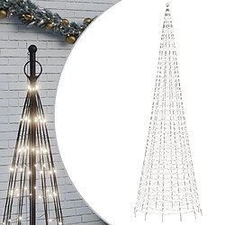 vidaXL Arbre de Noël lumineux sur mât de drapeau 1534 LED blanc 500 cm