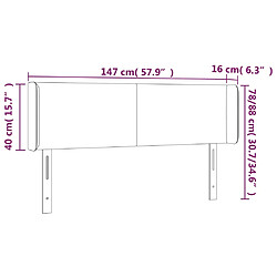 vidaXL Tête de lit à LED Blanc 147x16x78/88 cm Similicuir pas cher